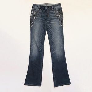 White House Black Market The Boot Denim Jean Beaded Detailing Size 6